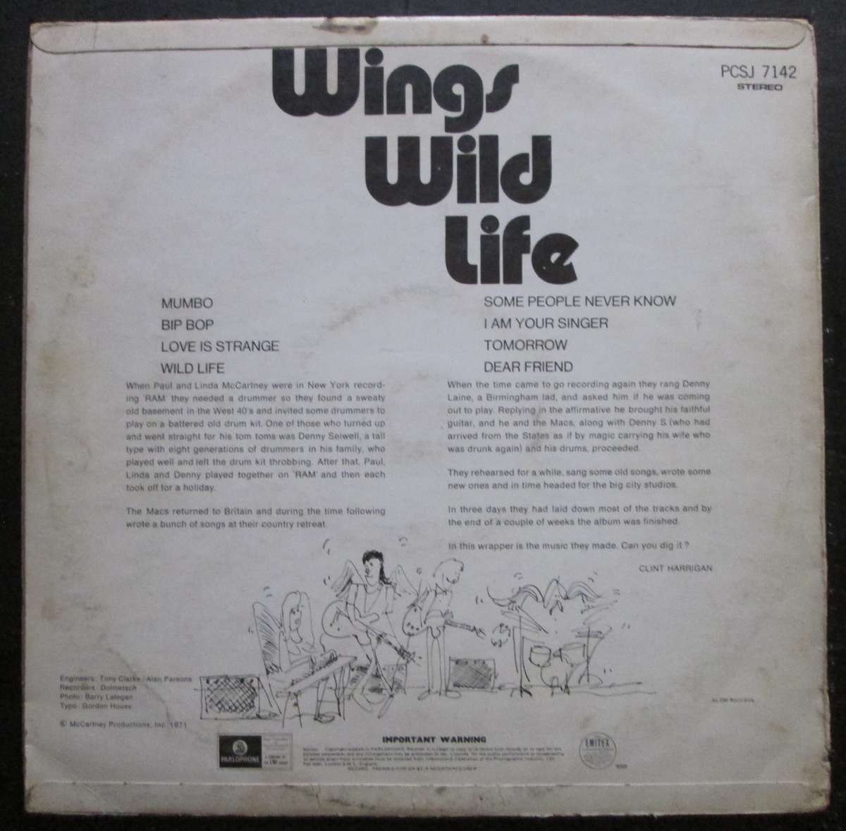 WINGS - WILD LIFE     (LP/VINYL)