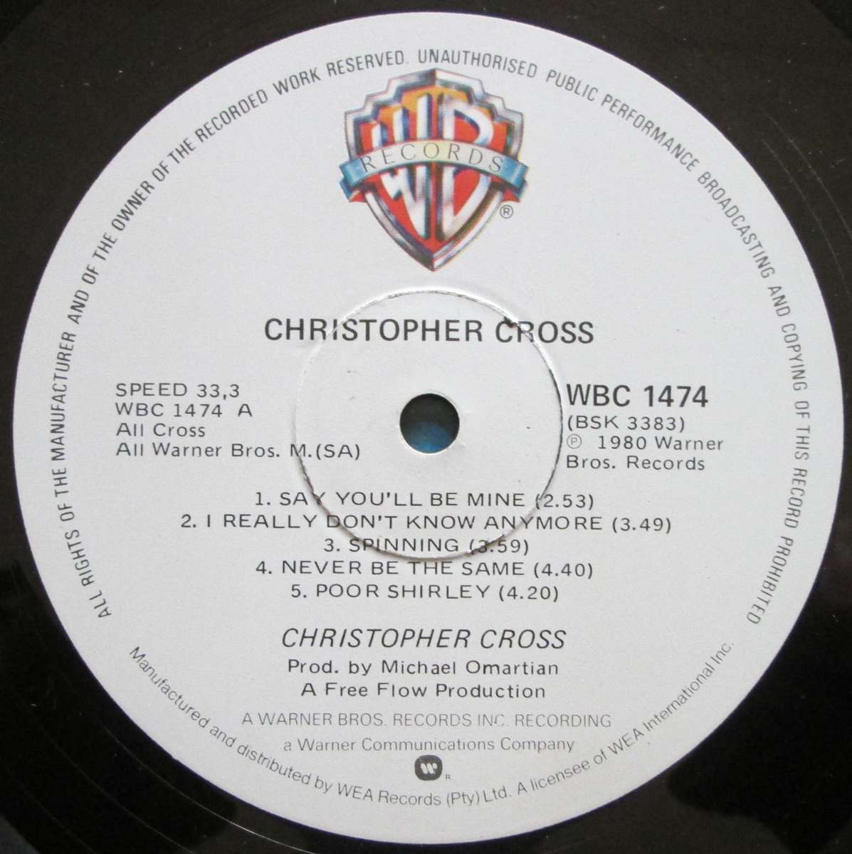 CHRISTOPHER CROSS - CHRISTOPHER CROSS    (LP/VINYL)