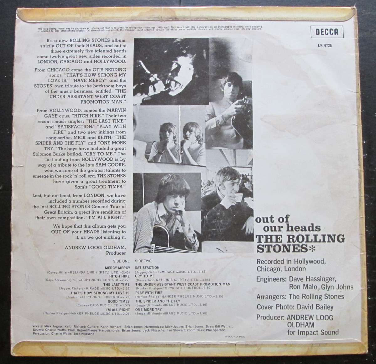 THE ROLLING STONES - OUT OF OUR HEADS    (LP/VINYL)