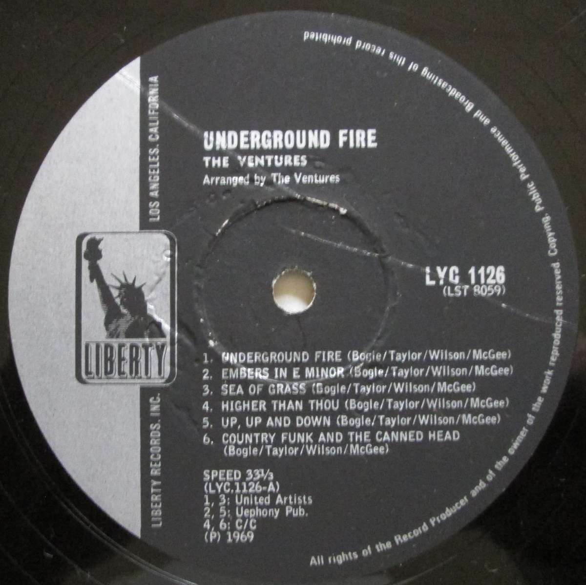 THE VENTURES - UNDERGROUND FIRE   (LP/VINYL)