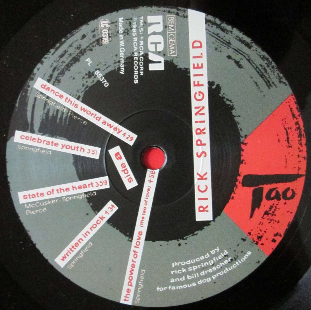 RICK SPRINGFIELD - TAO  (LP/VINYL)