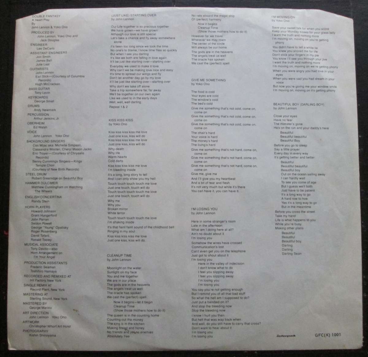 JOHN LENNON / YOKO ONO - DOUBLE FANTASY   (LP/VINYL)