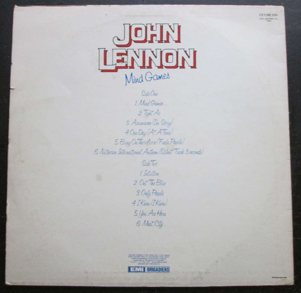 JOHN LENNON - MIND GAMES   (LP/VINYL)