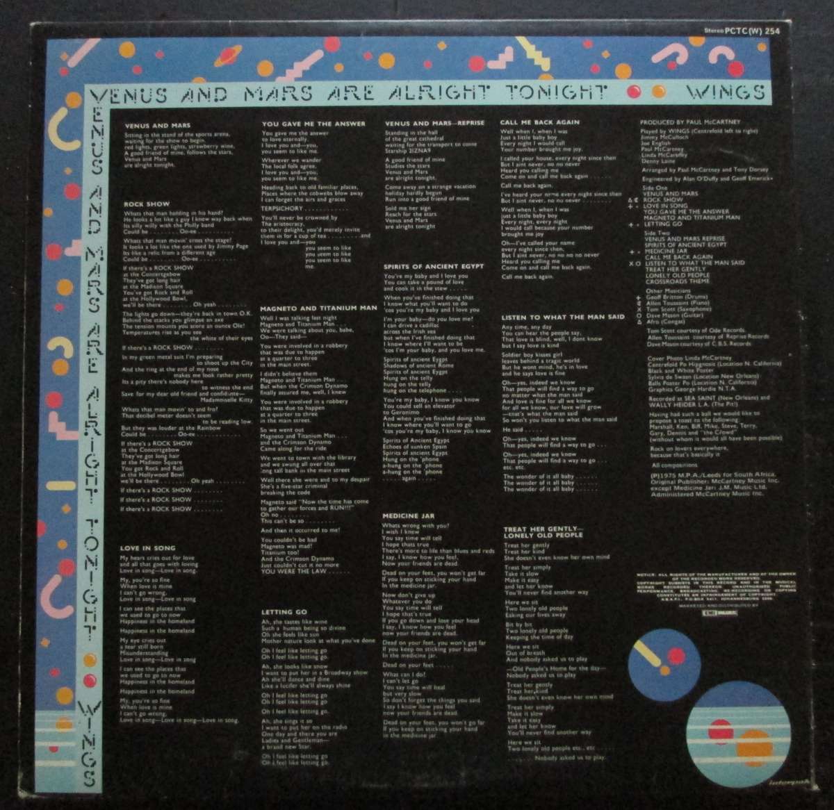 WINGS - VENUS AND MARS (LP)  (LP/VINYL)