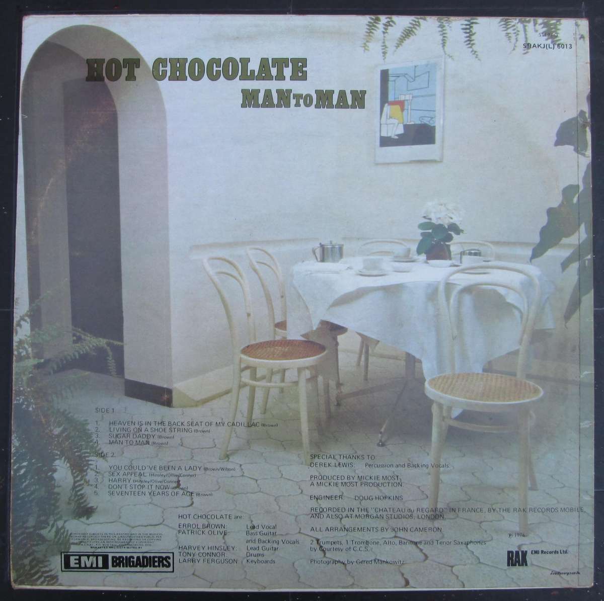 HOT CHOCOLATE - MAN TO MAN  (LP/VINYL)