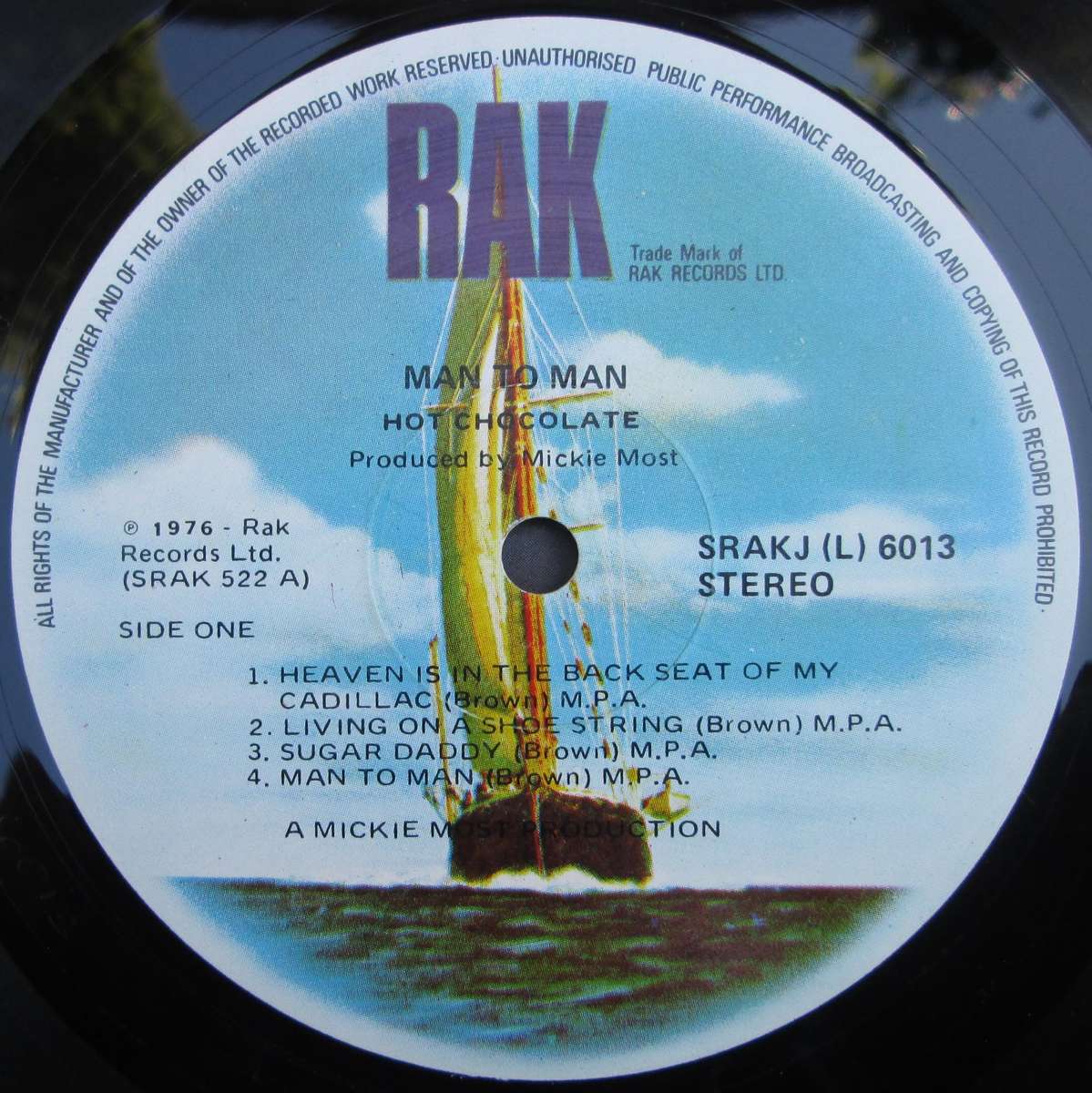 HOT CHOCOLATE - MAN TO MAN  (LP/VINYL)