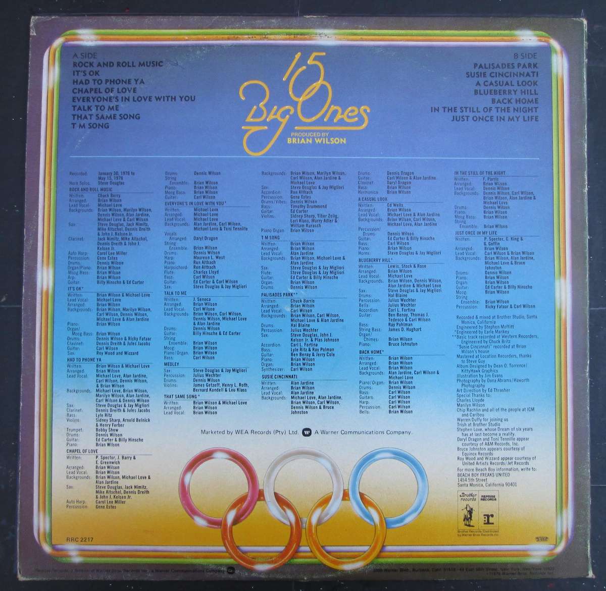 THE BEACH BOYS - 15 BIG ONES  (LP/VINYL)