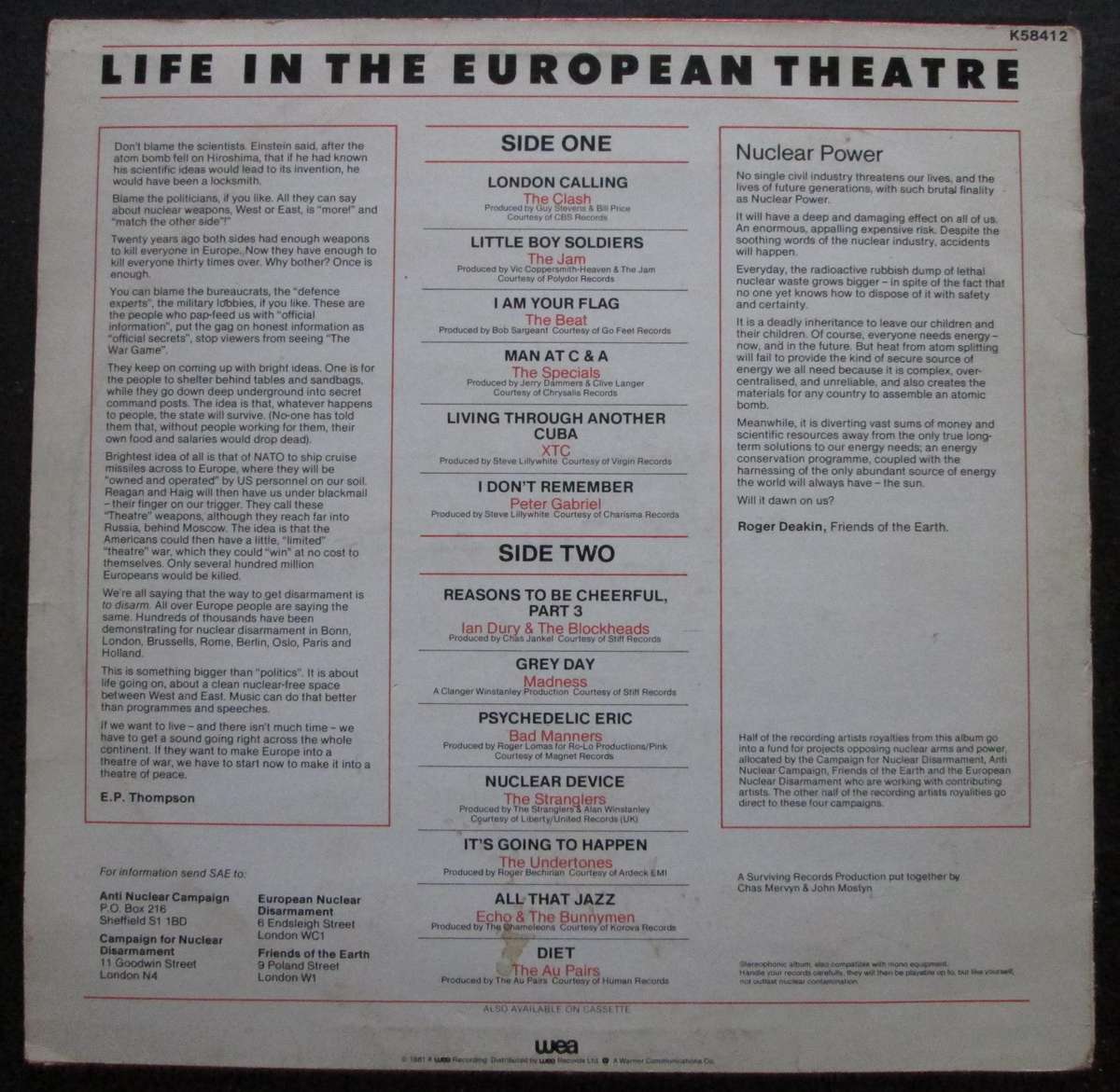 VARIOUS ARTISTS - LIFE IN THE EUROPEAN THEATRE   (LP/VINYL)
