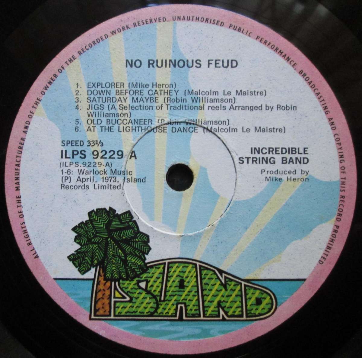 INCREDIBLE STRING BAND - NO RUINOUS FEUD  (LP/VINYL)