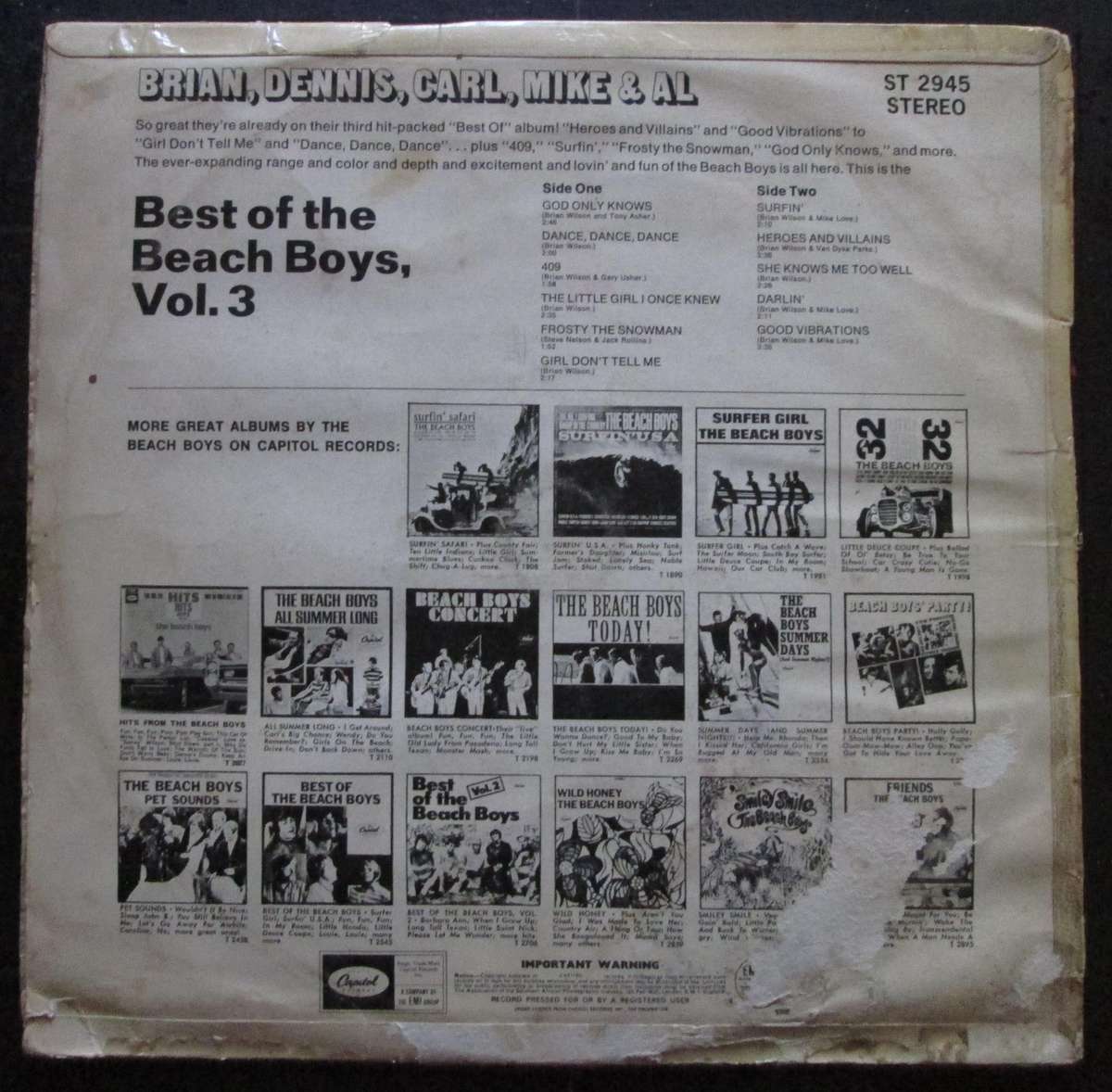 THE BEACH BOYS- THE BEST OF THE BEACH BOYS VOL. 3  (LP/VINYL)