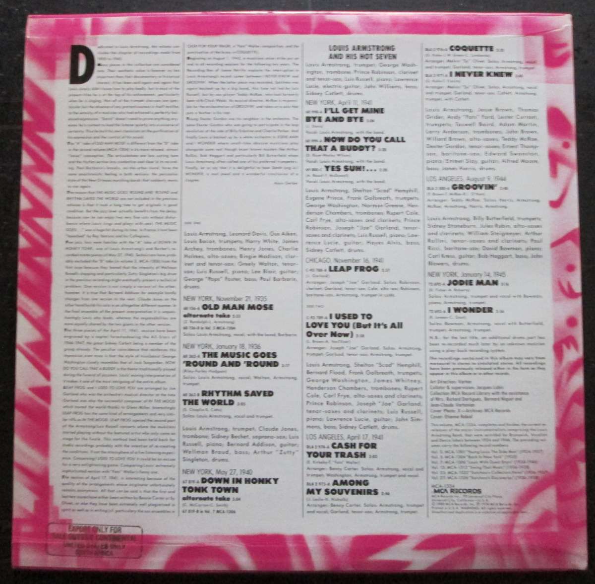 LOUIS ARMSTRONG - SATCHMO FOREVER 1935-1945   (LP/VINYL)