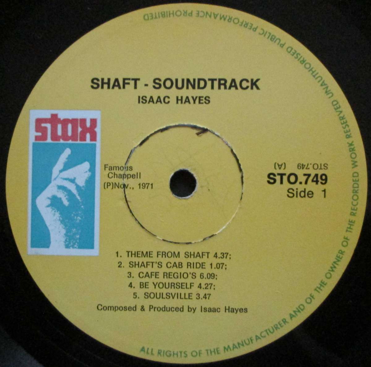 ISAAC HAYES - SHAFT  (LP/VINYL)