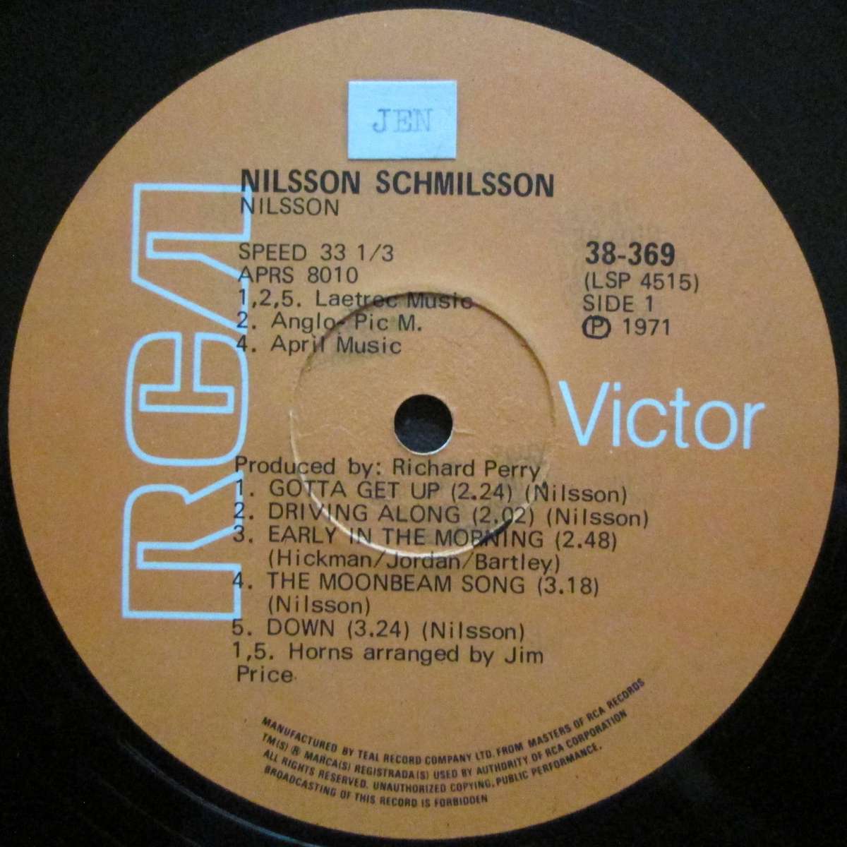 NILSSON  - SCHMILSSON  (LP/VINYL)