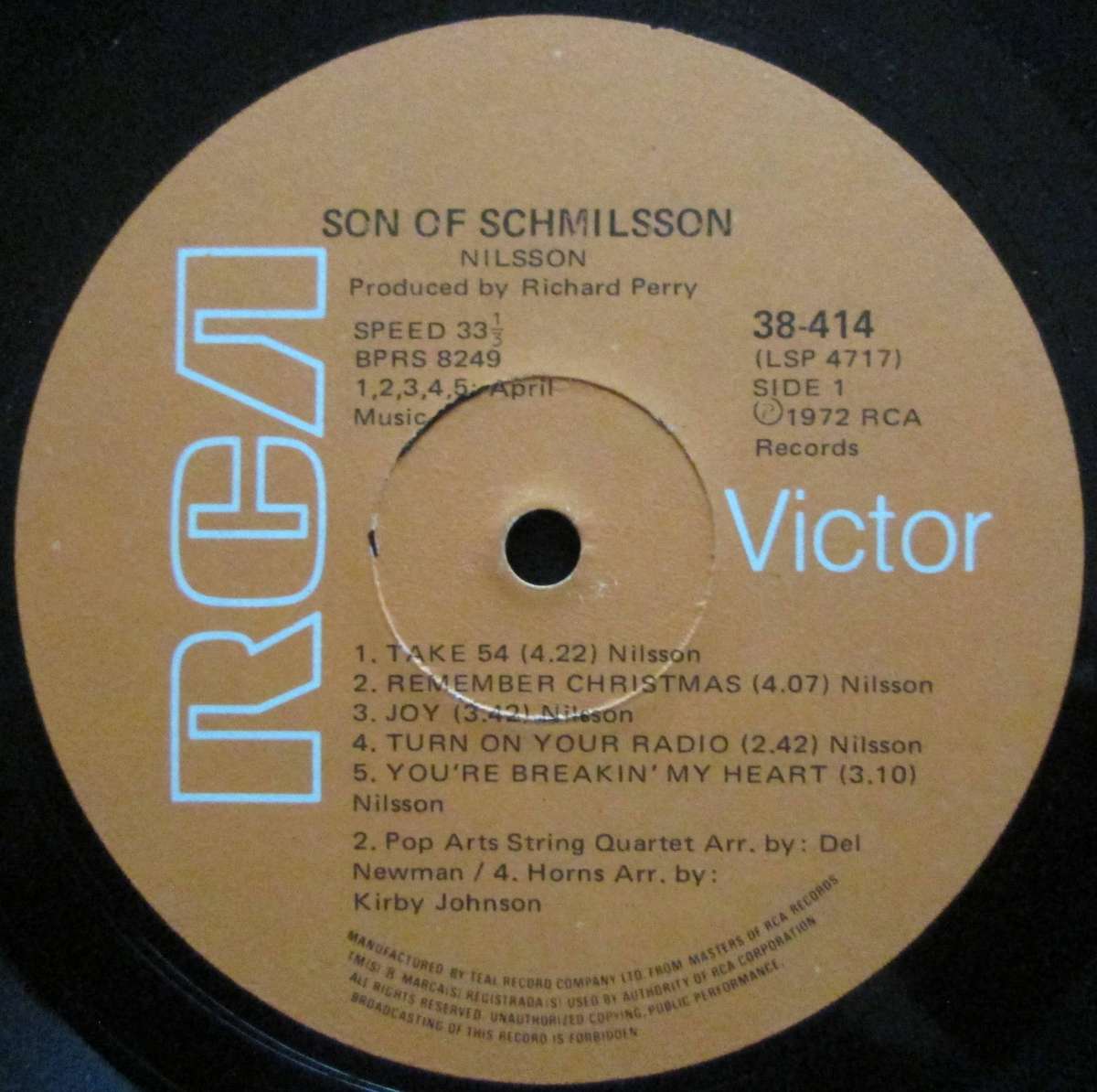 NILSSON  - SON OF SCHMILSSON  (LP/VINYL)