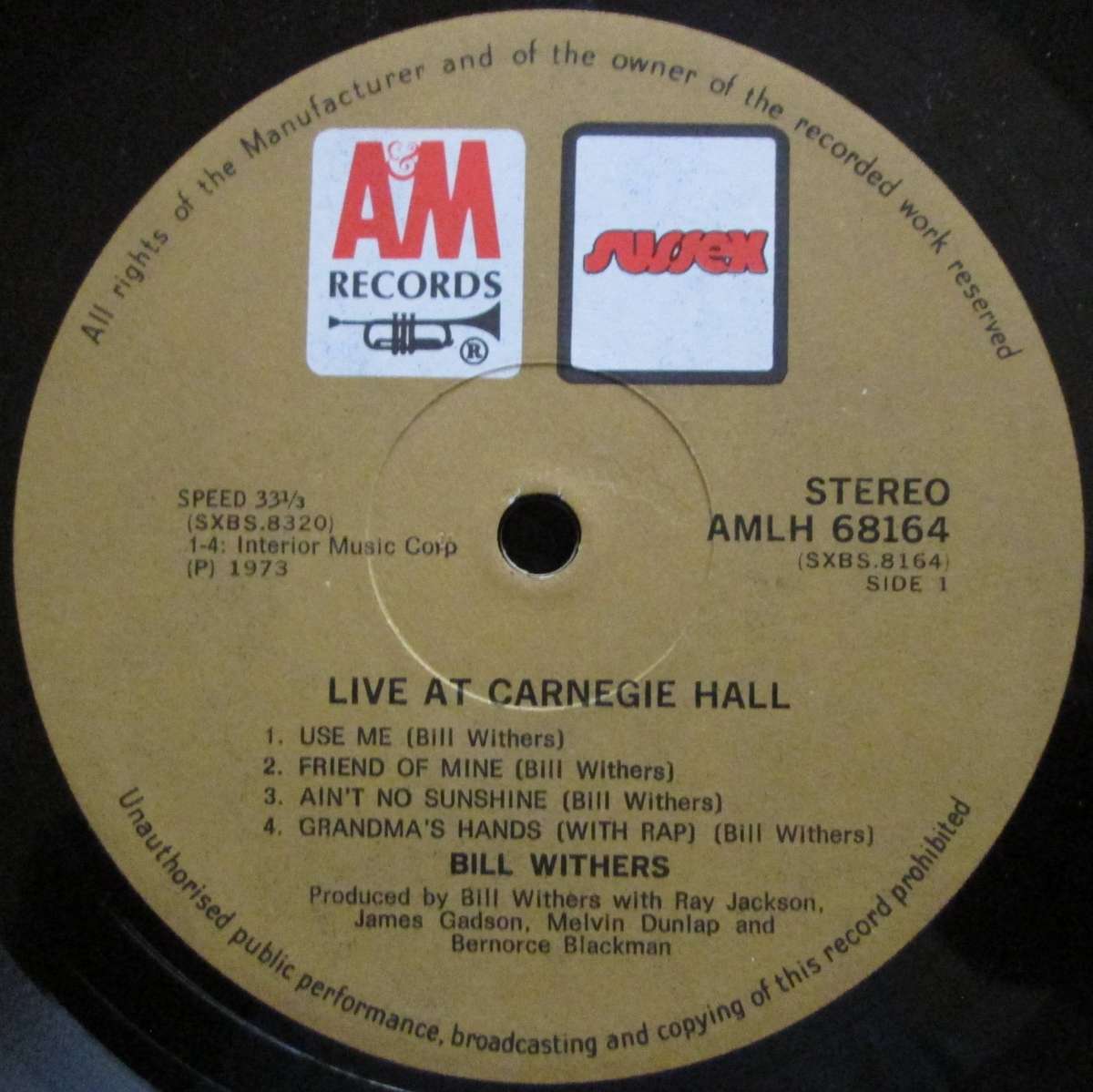 BILL WITHERS  -  BILL WITHERS LIVE AT CARNEGIE HALL  (2xLP/VINYL)