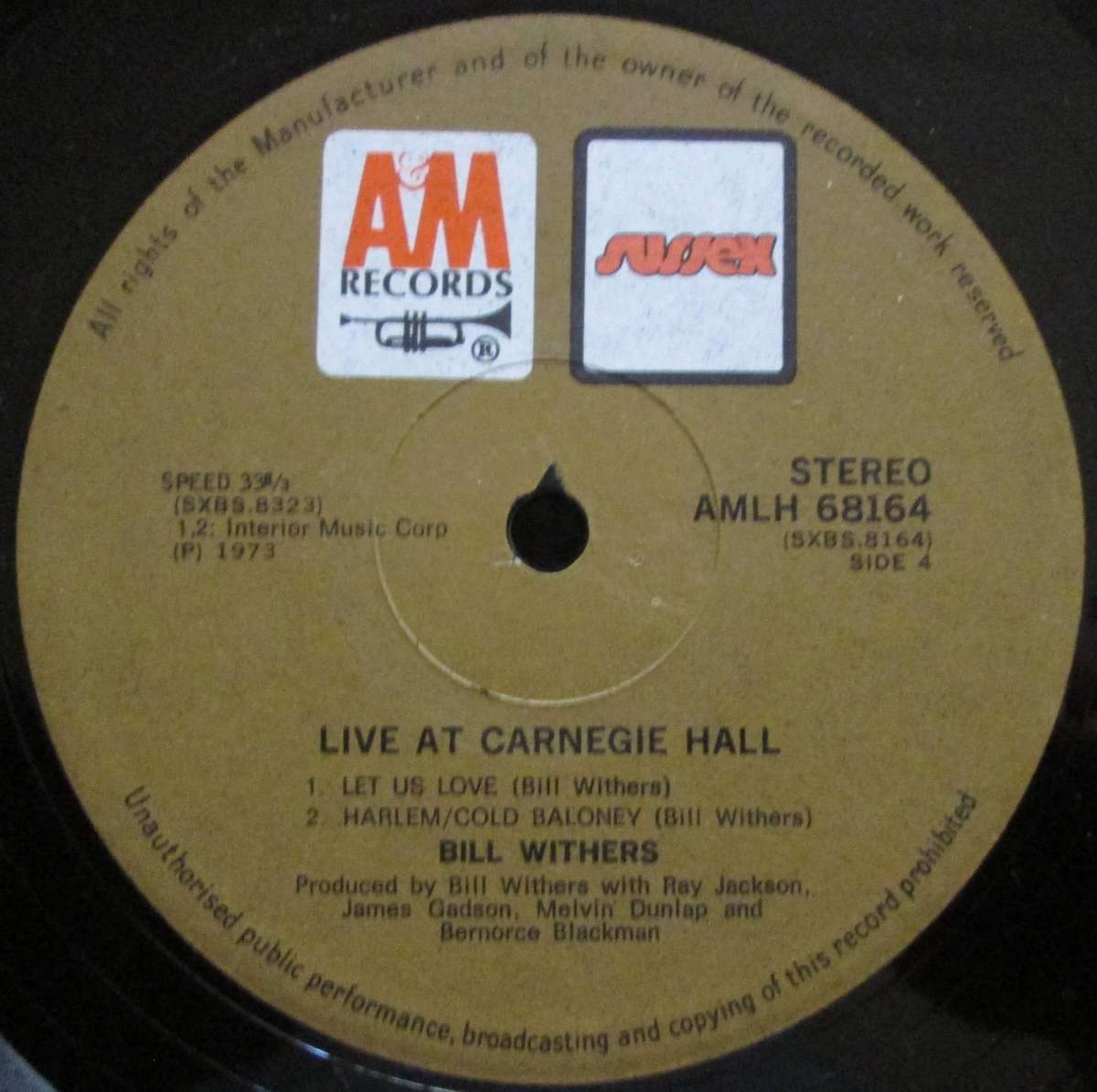 BILL WITHERS  -  BILL WITHERS LIVE AT CARNEGIE HALL  (2xLP/VINYL)
