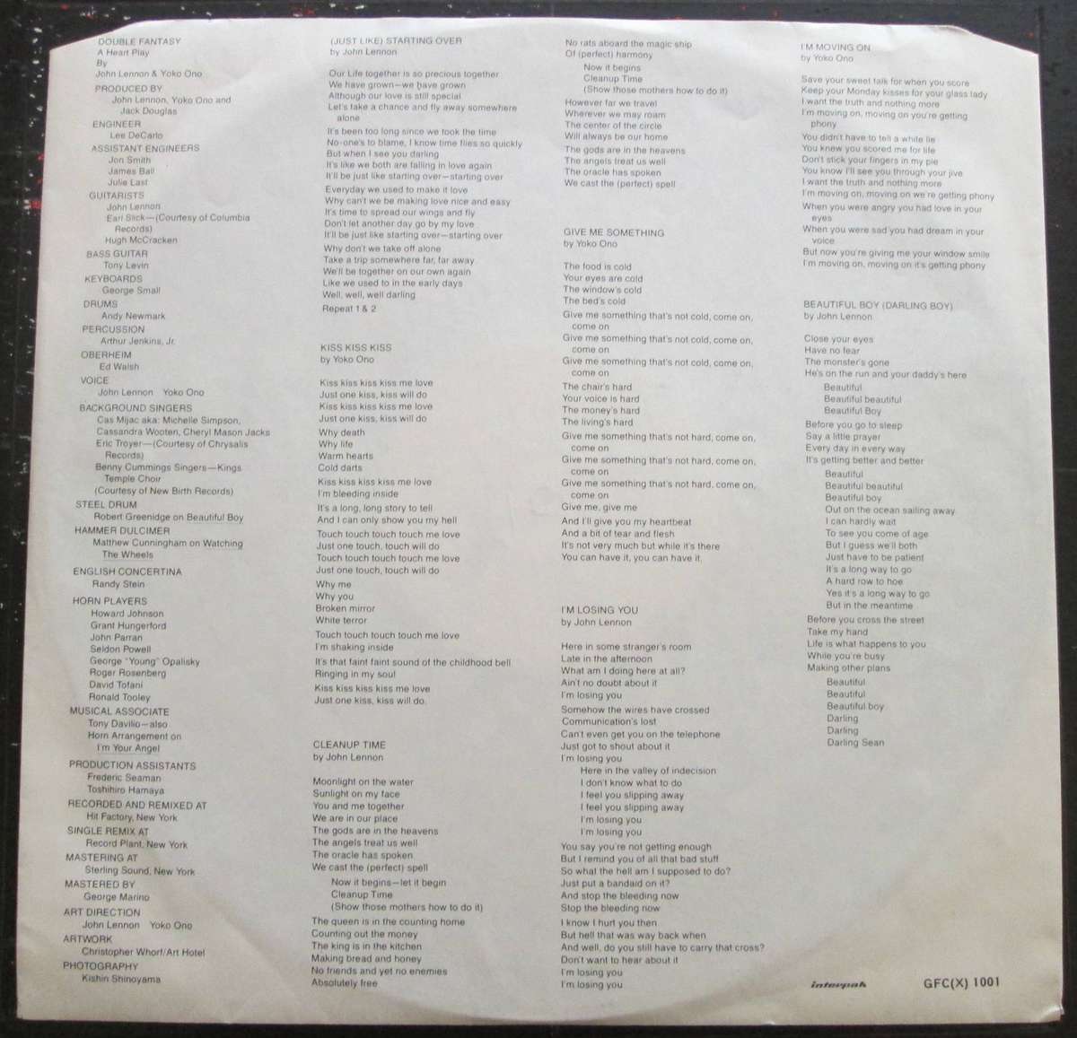 JOHN LENNON / YOKO ONO - DOUBLE FANTASY   (LP/VINYL)