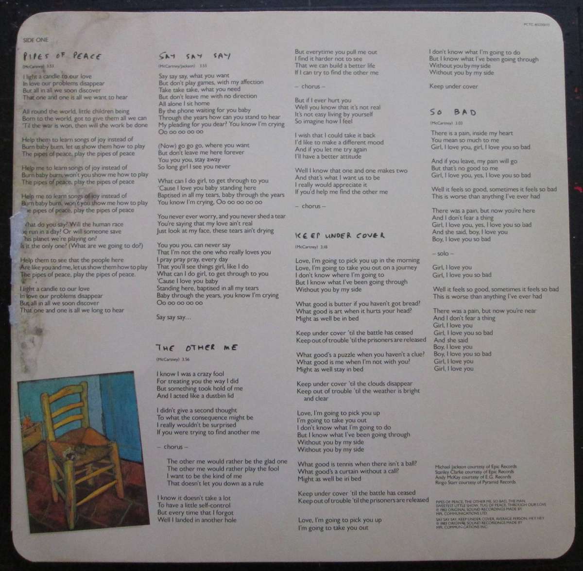 PAUL McCARTNEY - PIPES OF PEACE   (LP/VINYL)