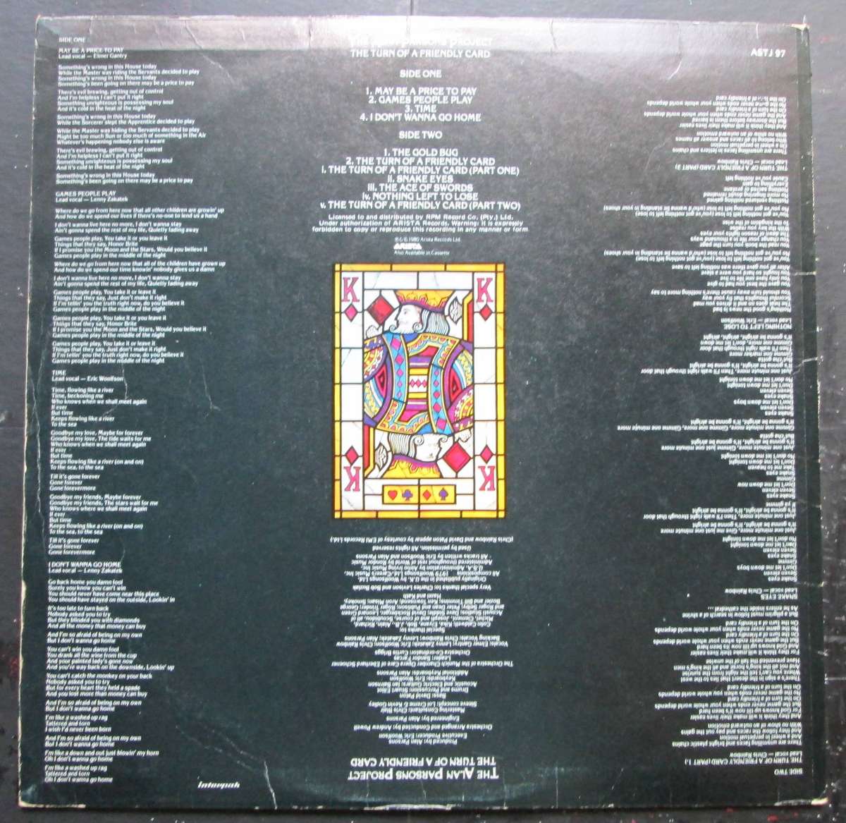 THE ALAN PARSONS PROJECT - THE TURN OF A FRIENDLY CARD   (LP/VINYL)