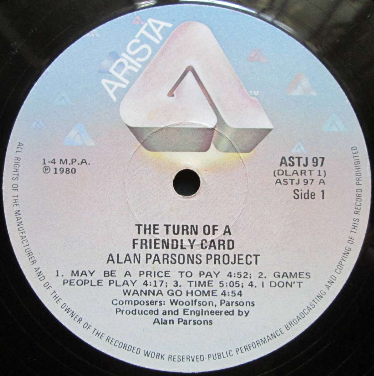 THE ALAN PARSONS PROJECT - THE TURN OF A FRIENDLY CARD   (LP/VINYL)