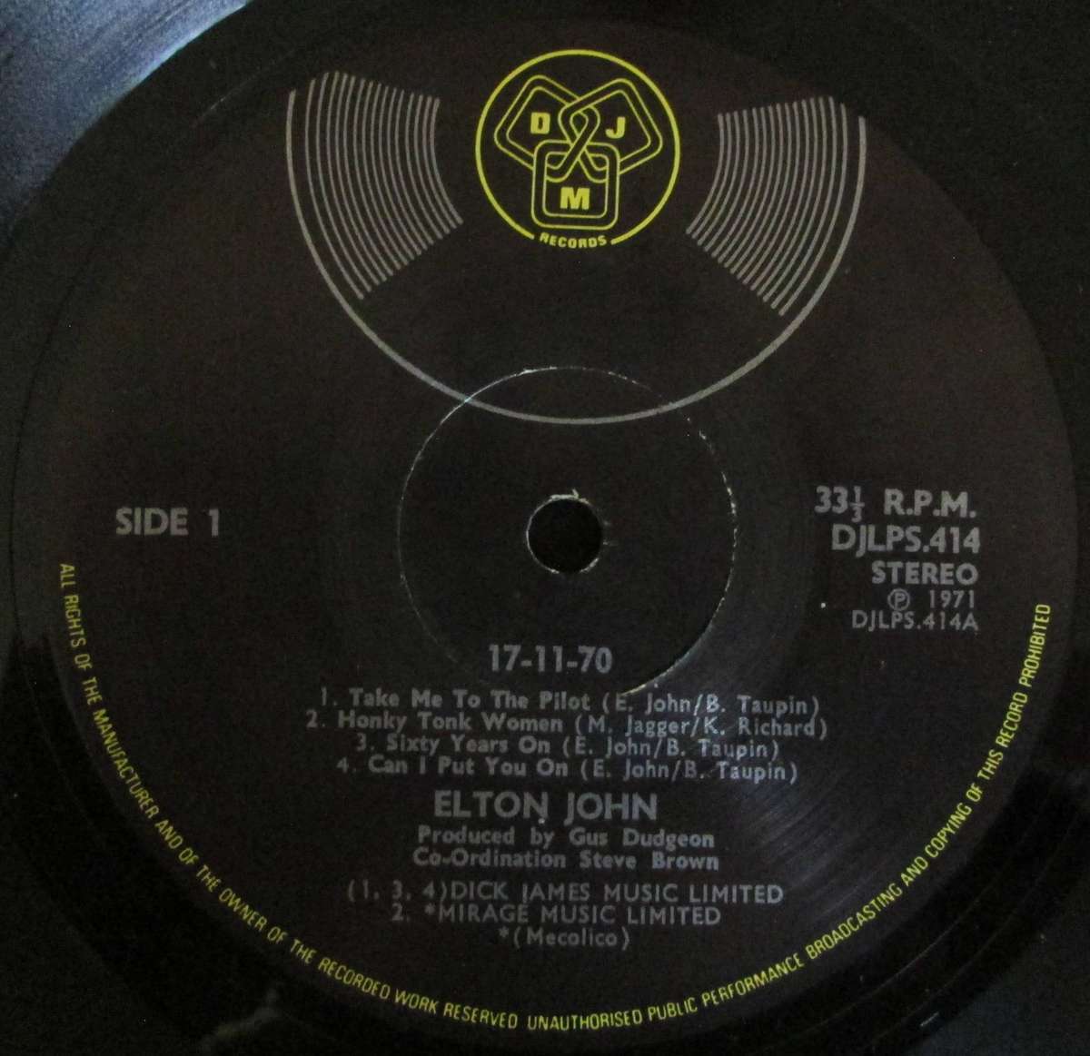 ELTON JOHN - 17-11-70   (LP/VINYL)