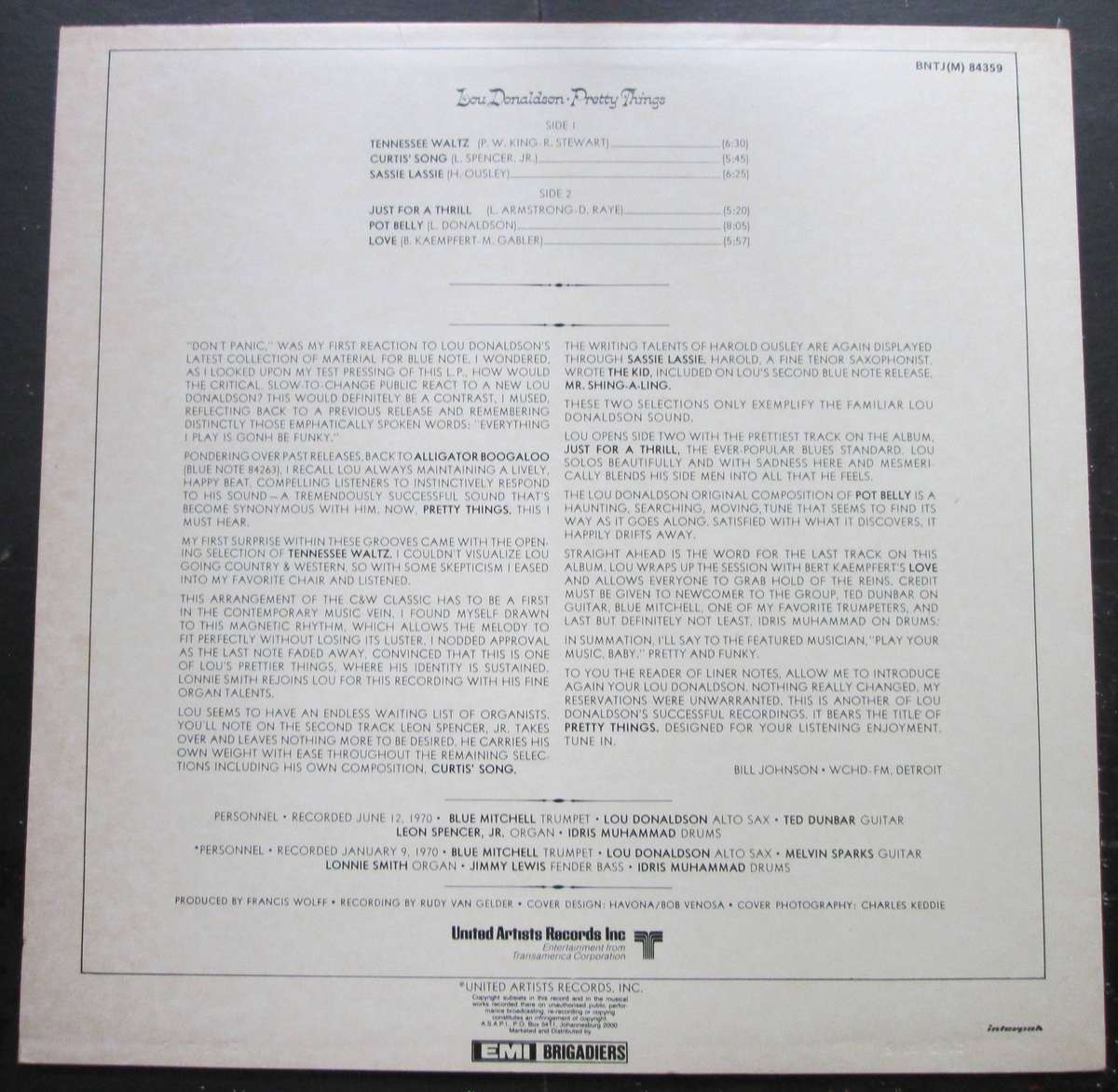 LOU DONALDSON - PRETTY THINGS  (LP/VINYL)