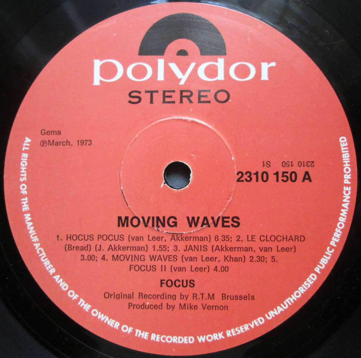 FOCUS - MOVING WAVES   (LP/VINYL)