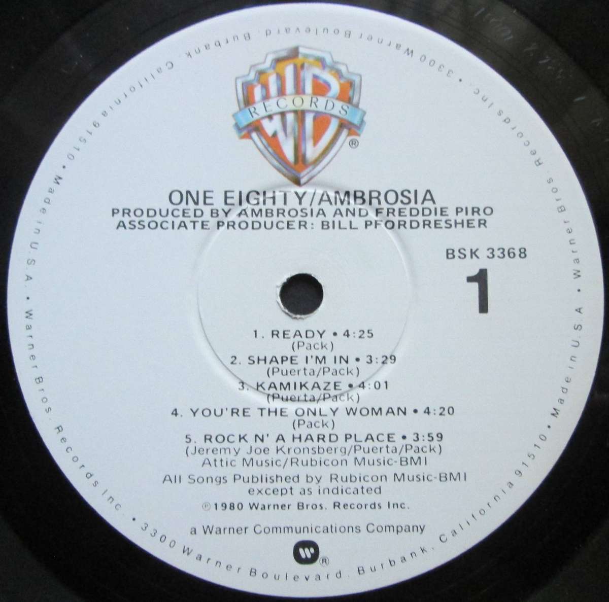 AMBROSIA - ONE EIGHTY    (LP/VINYL)