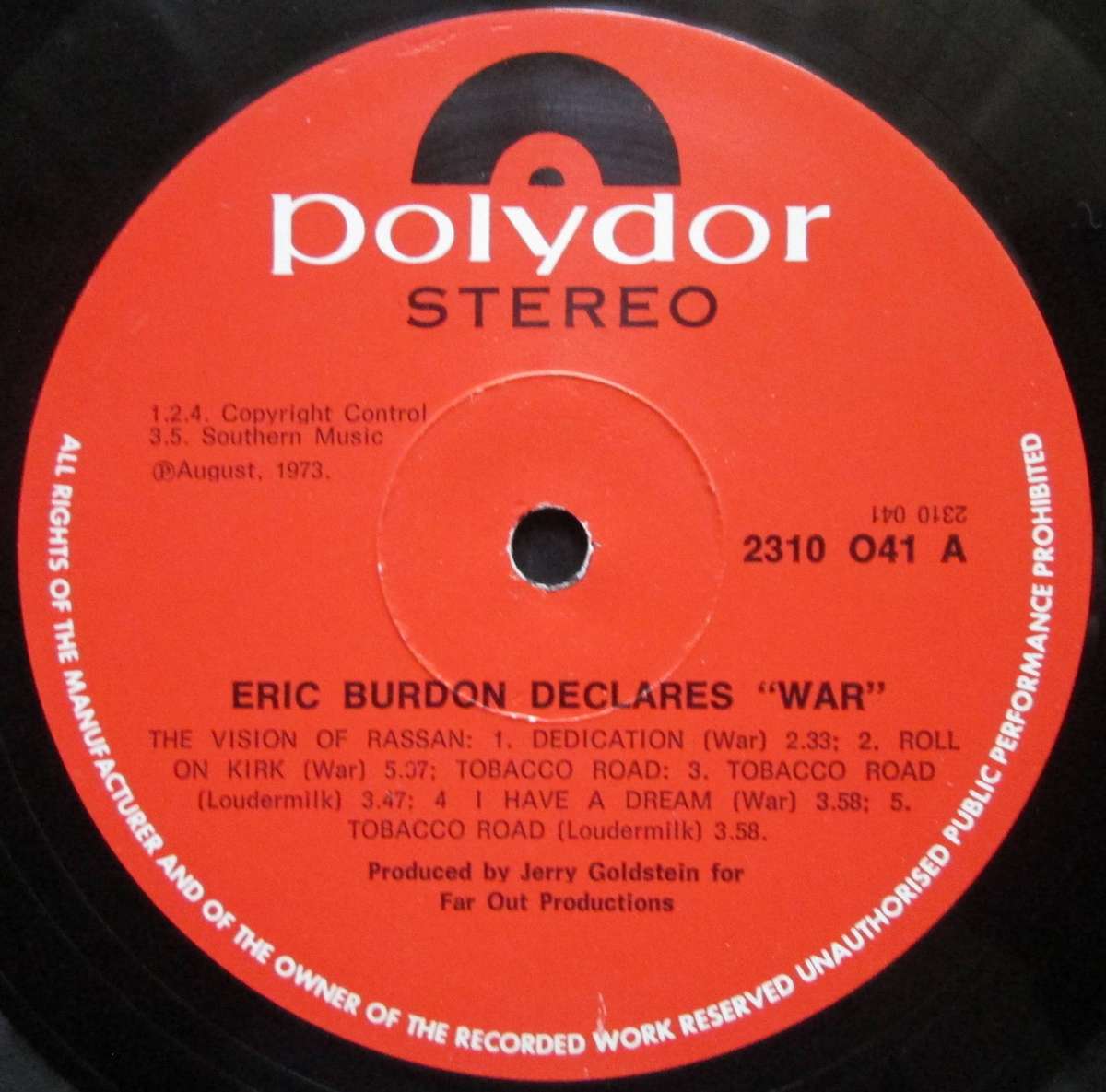 WAR - ERIC BURDON DECLARES WAR   (LP/VINYL)