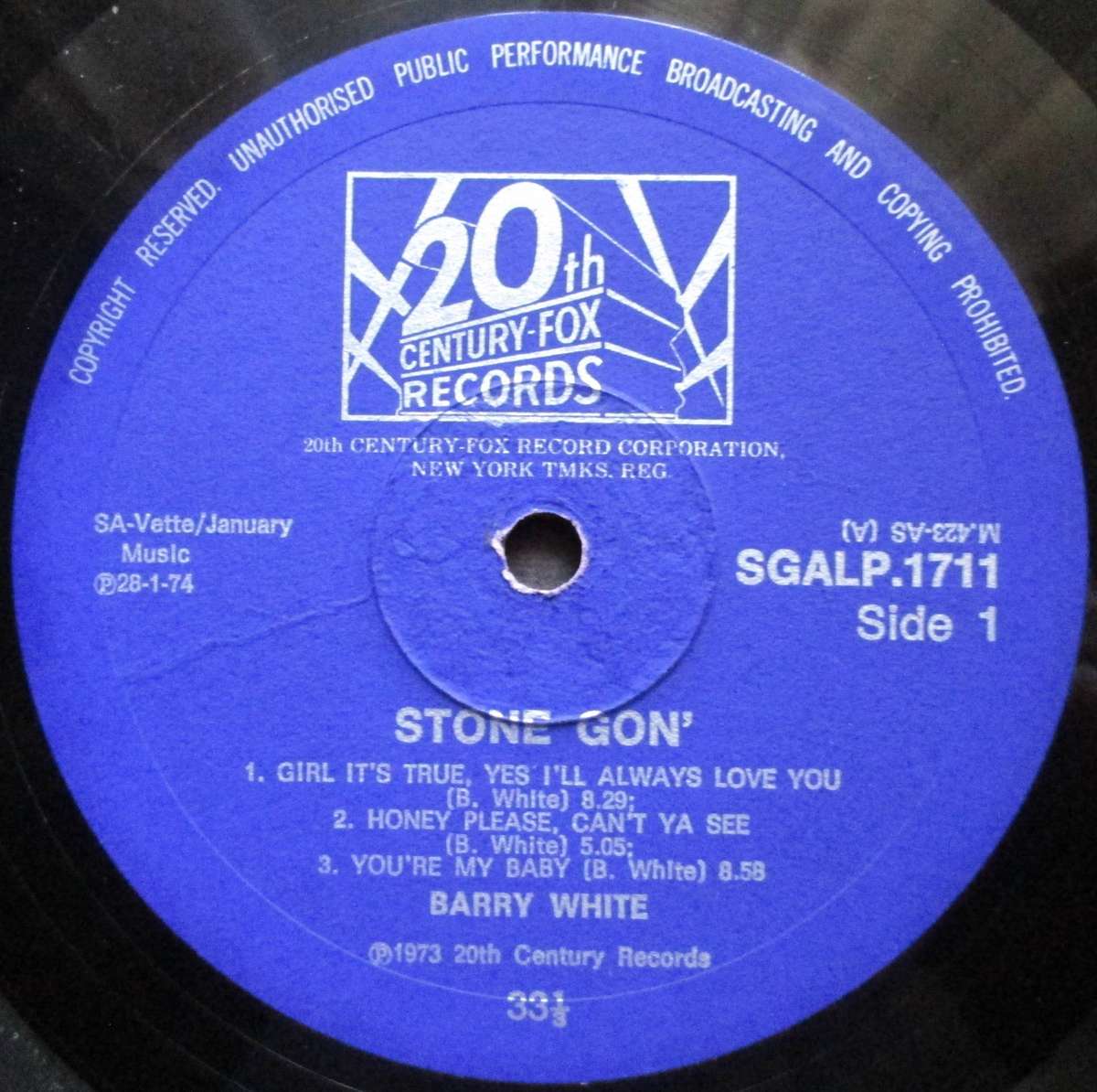 BARRY WHITE - STONE GON   (LP/VINYL)
