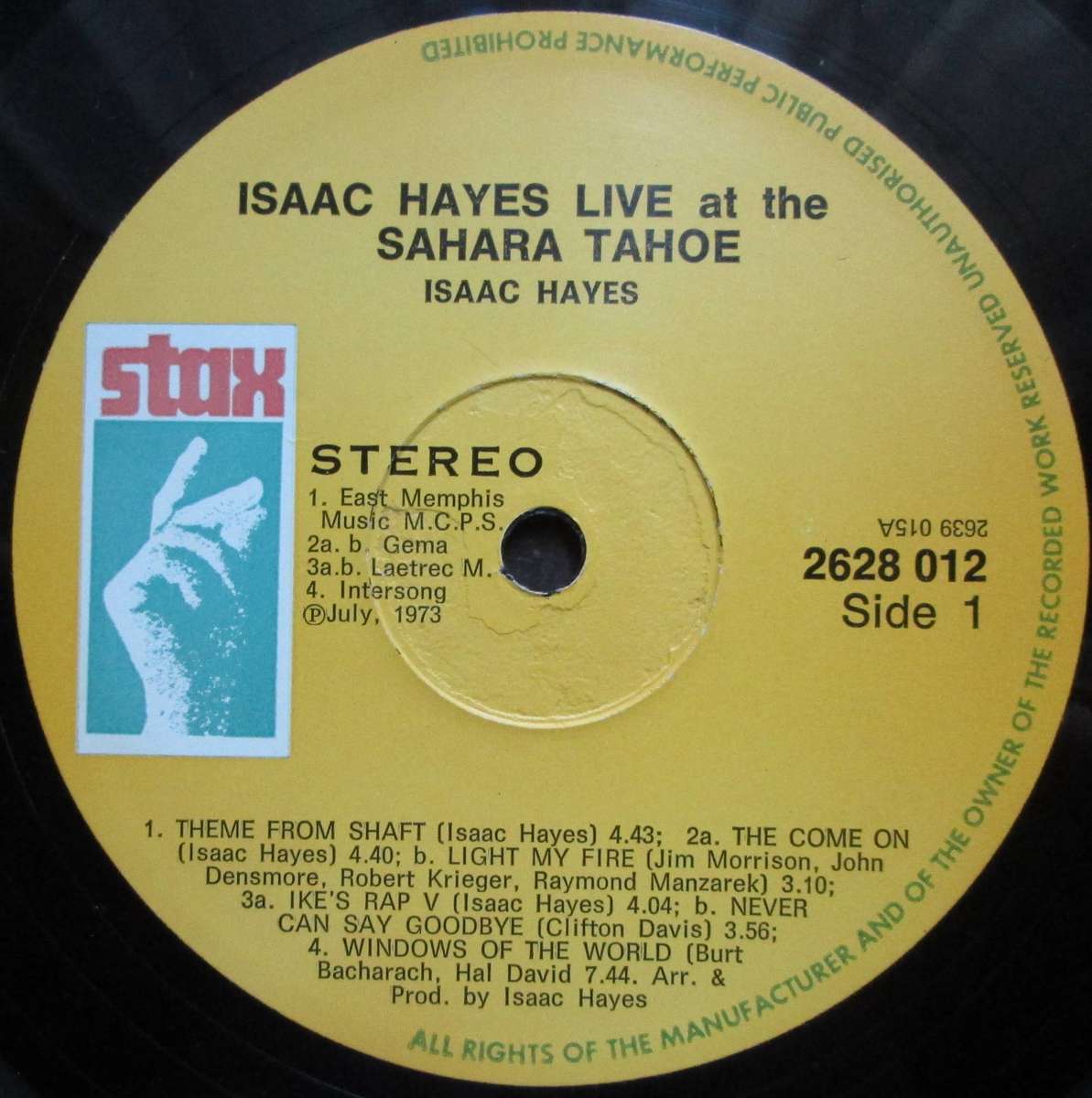 ISAAC HAYES - LIVE AT THE SAHARA TAHOE (2xLP/VINYL)