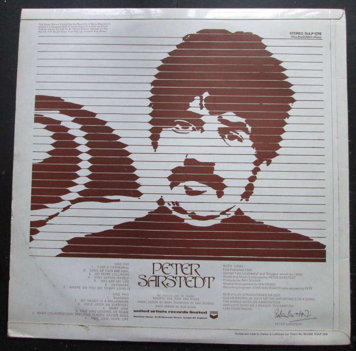 PETER SARSTEDT - PETER SARSTEDT   (LP/VINYL)