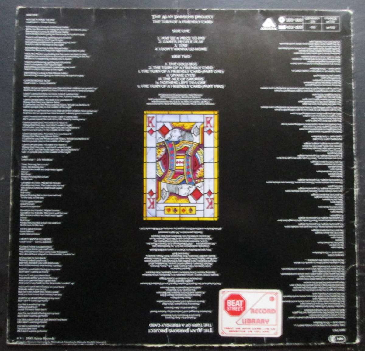 THE ALAN PARSONS PROJECT - THE TURN OF A FRIENDLY CARD  (LP/VINYL)