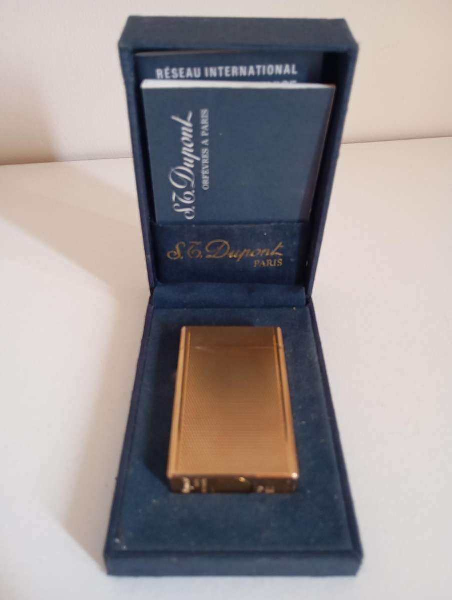 Vintage S.T. Dupont "Line" Ligne 1  Gold-Plated Lighter
