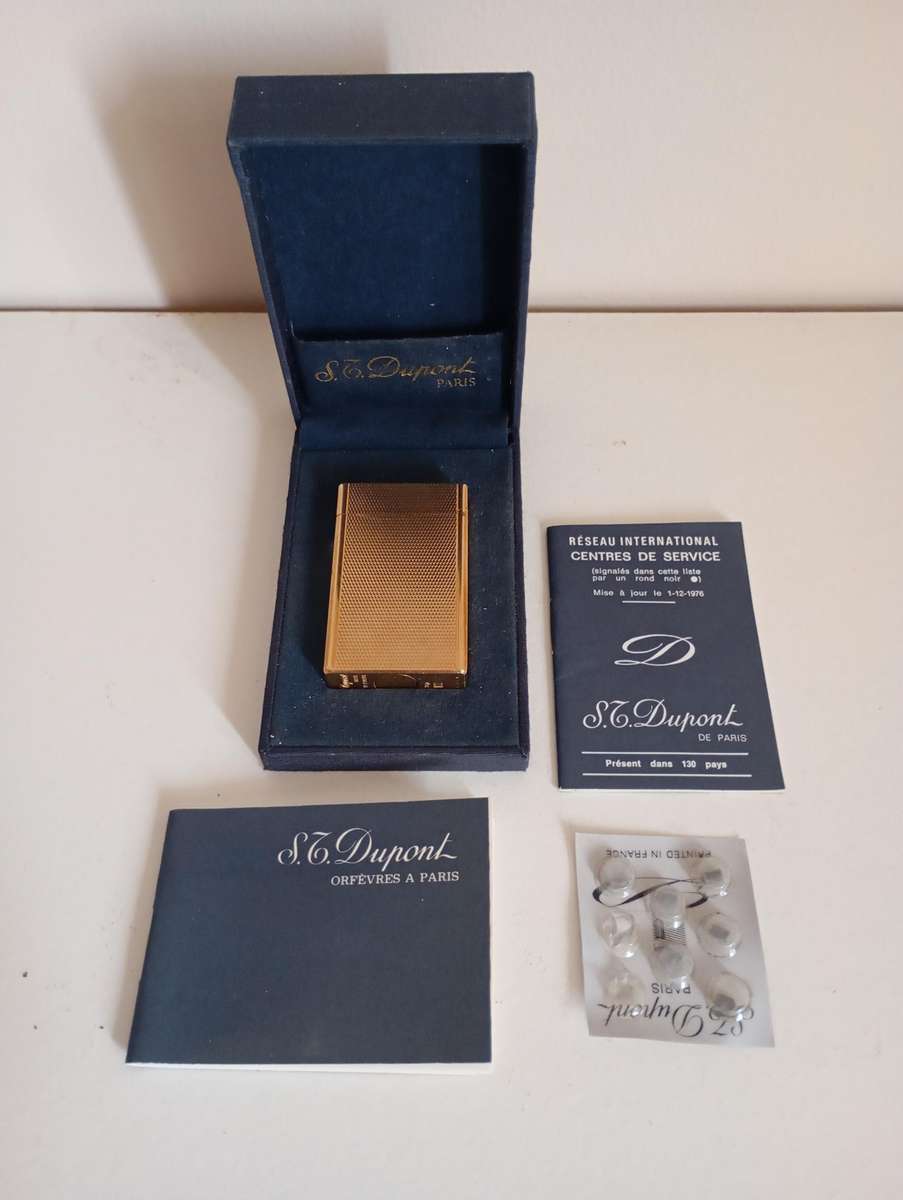 Vintage S.T. Dupont "Line" Ligne 1  Gold-Plated Lighter