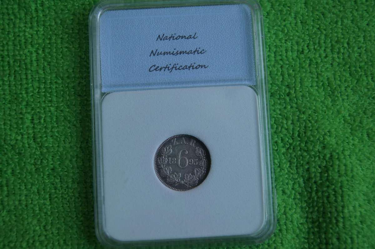 1895 ZAR 6 Pence - MS 60 NNC