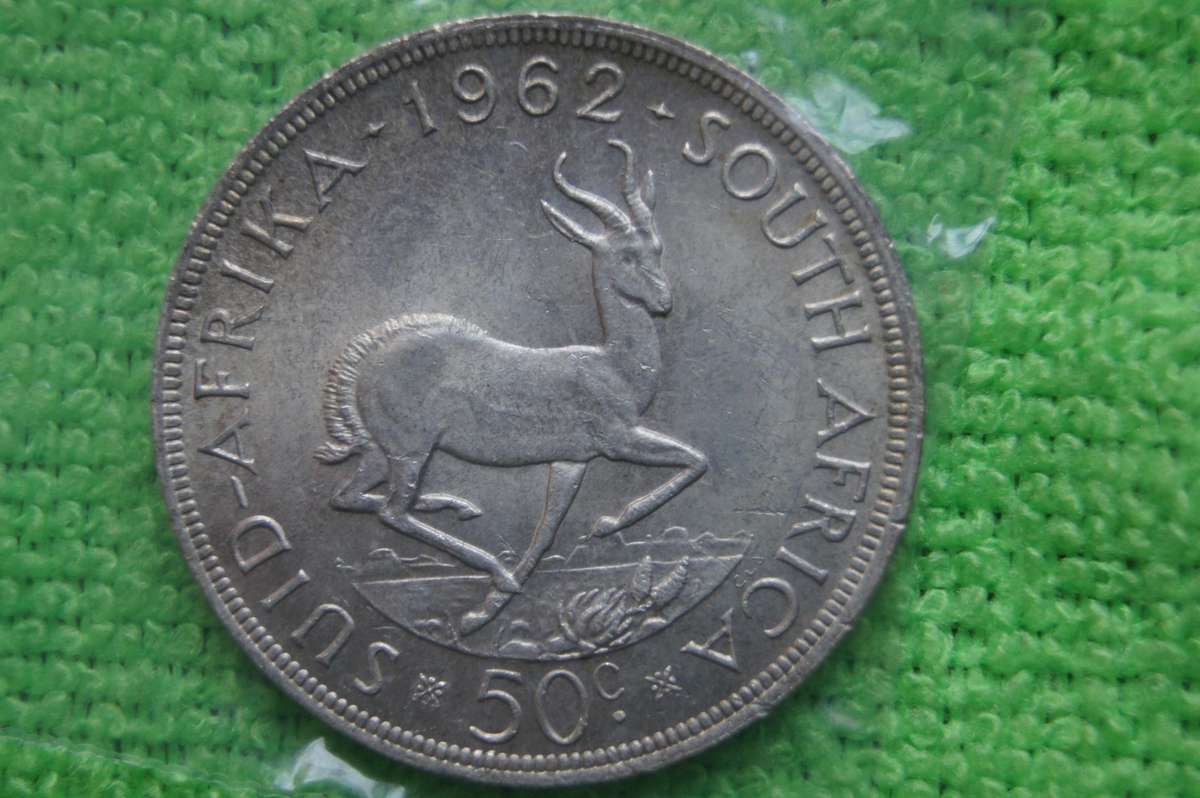 1962 South Africa Crown Size Silver 50c