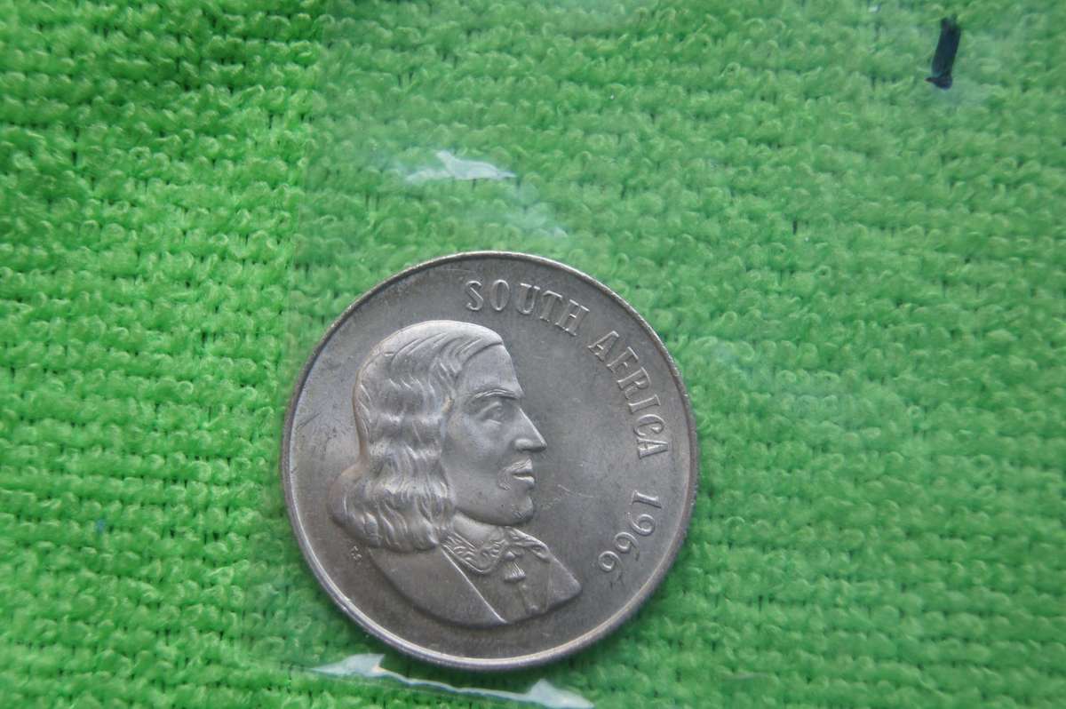 Two 1966 South Africa Silver Rands - Van Riebeeck Afrikaans and English