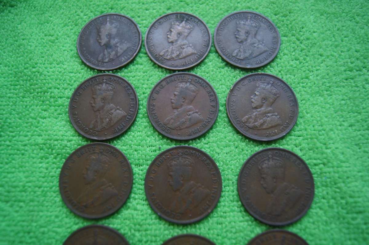 Australian Penny Set (16 coins) (1912-1950) Seldom Found - Bid per coin to take all 16