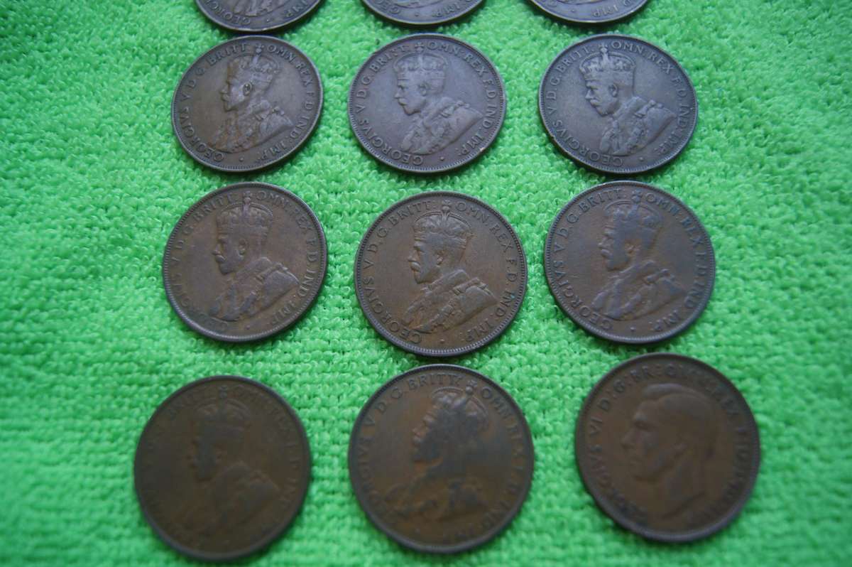 Australian Penny Set (16 coins) (1912-1950) Seldom Found - Bid per coin to take all 16
