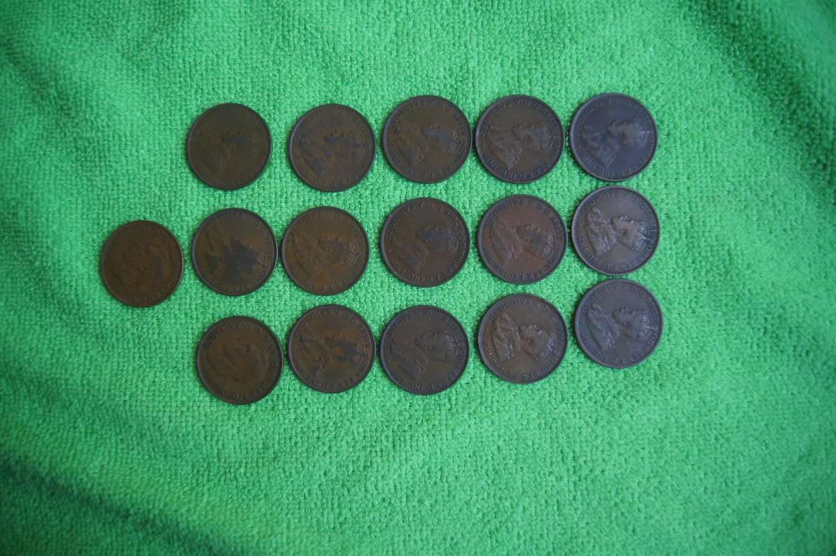 Australian Penny Set (16 coins) (1912-1950) Seldom Found - Bid per coin to take all 16