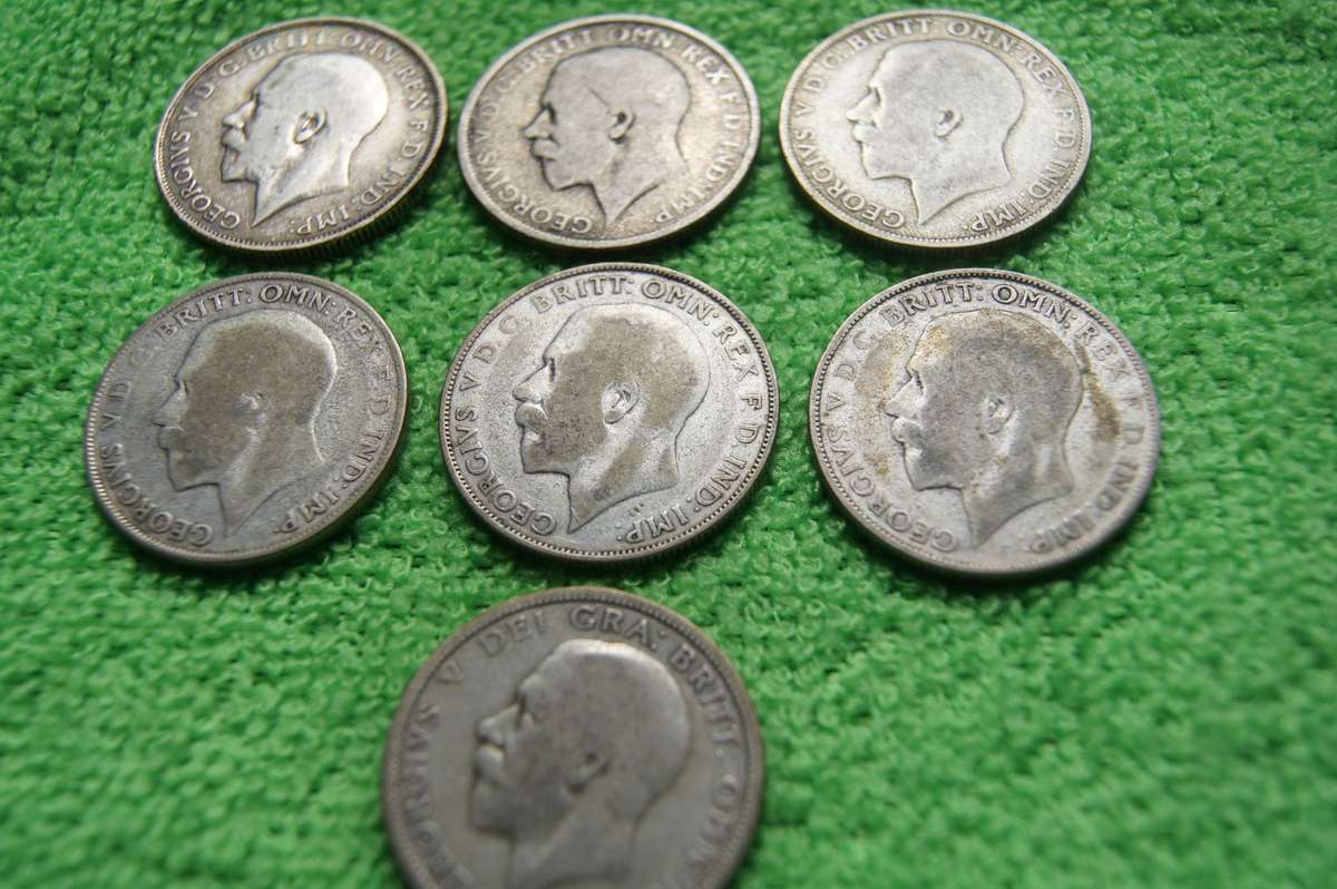 Great Britain Florin (2 Shilling) Collection - (over 65 actual grams of silver) - 14 coins