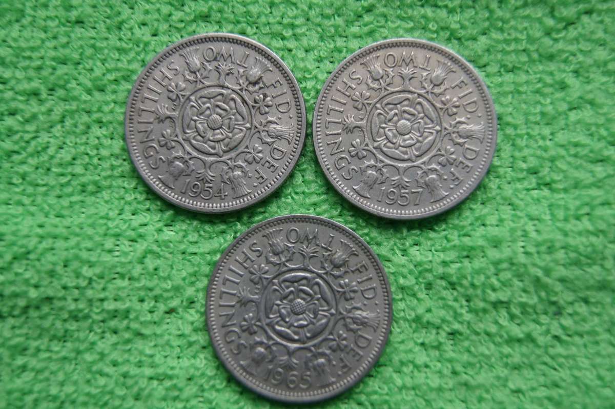 Great Britain Florin (2 Shilling) Collection - (over 65 actual grams of silver) - 14 coins