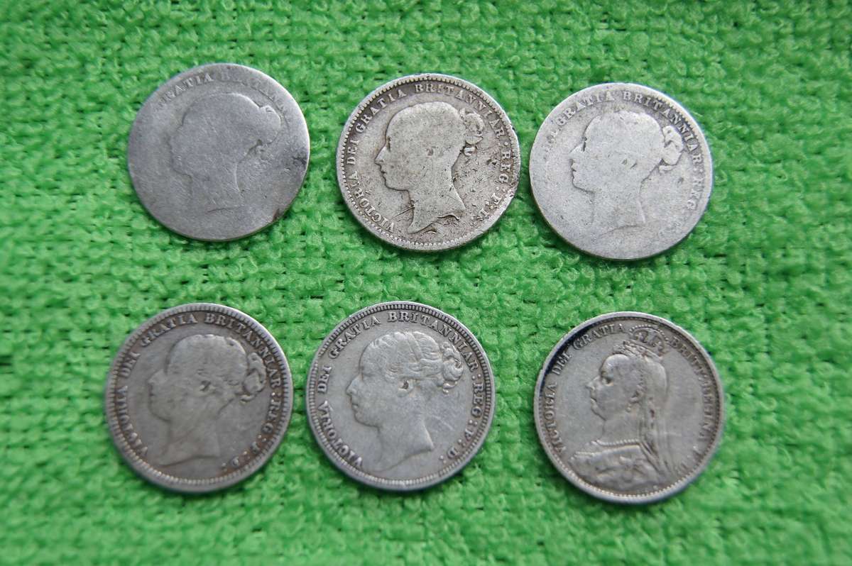 Large Great Britain 6 Pence Collection - (Over 100 actual grams of silver) - 52 coins