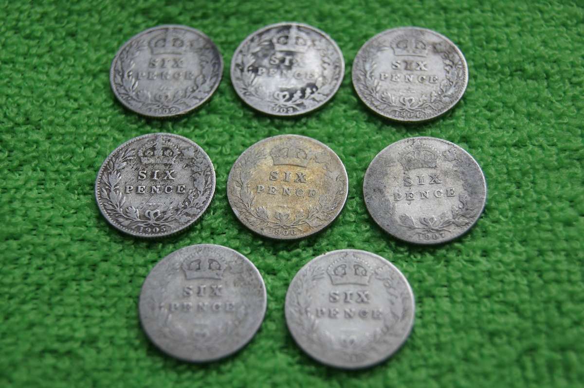 Large Great Britain 6 Pence Collection - (Over 100 actual grams of silver) - 52 coins