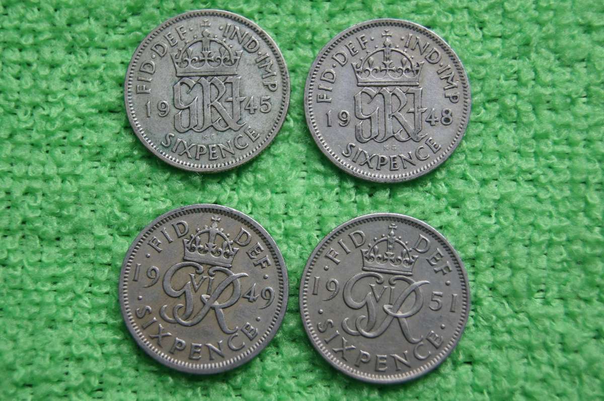 Large Great Britain 6 Pence Collection - (Over 100 actual grams of silver) - 52 coins