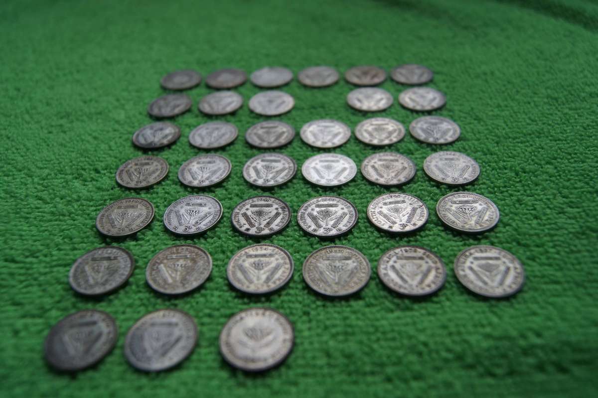 South Africa Silver Tickey Collection (1923 to 1961) 38 Coins (SET 2)