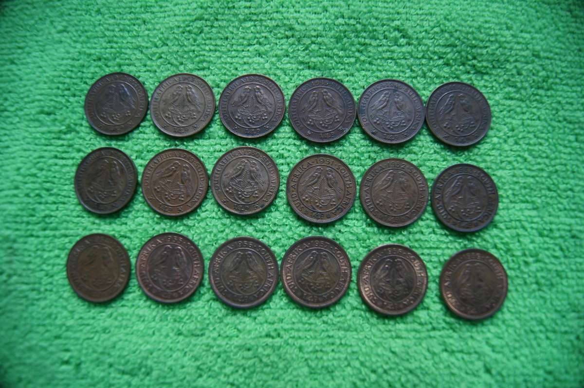 Union Farthing Set - Complete 1942 to 1959 (18 Coins) - Set 1 (Relisted)