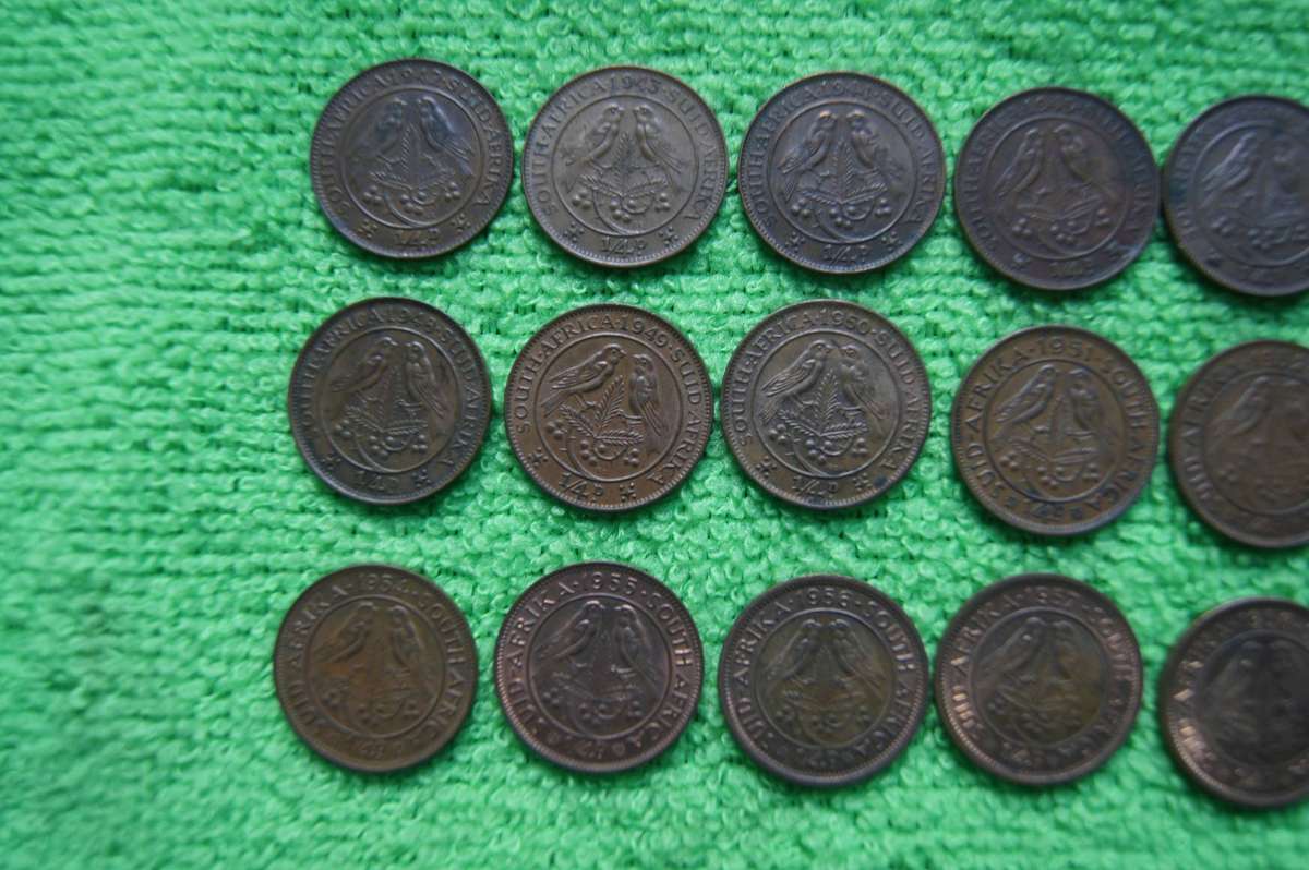 Union Farthing Set - Complete 1942 to 1959 (18 Coins) - Set 1 (Relisted)