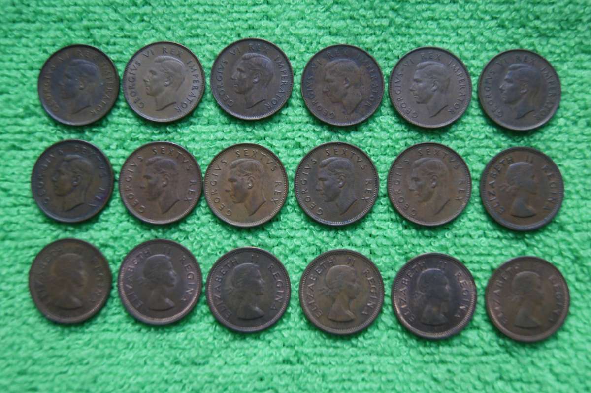 Union Farthing Set - Complete 1942 to 1959 (18 Coins) - Set 1 (Relisted)